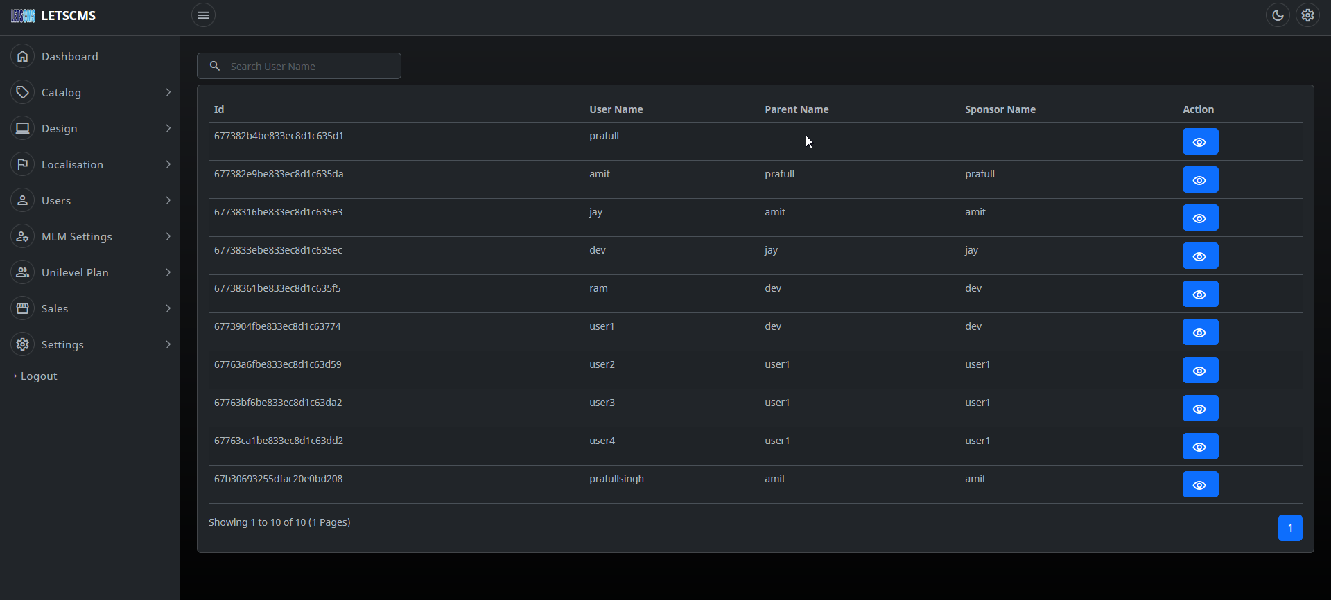 Unilevel mlm Run Payout