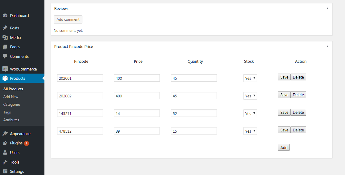Free Download - Pincode/Zipcode Based Product Price WooCommerce
