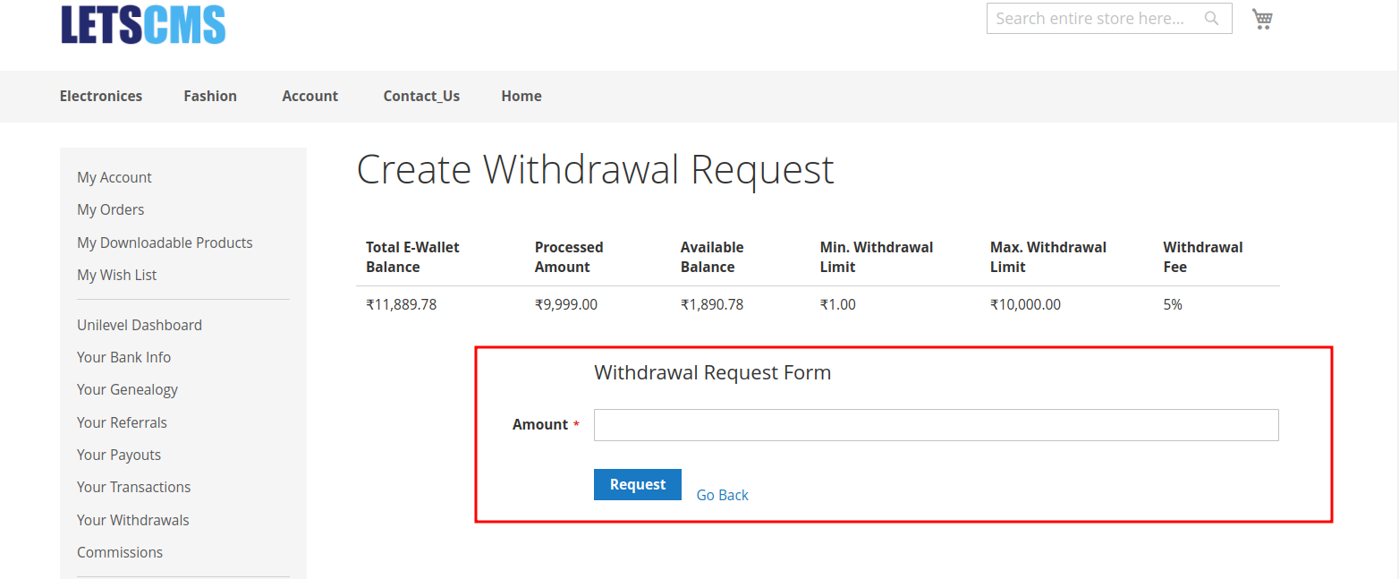 unilevel mlm Unilevel_Dashboard